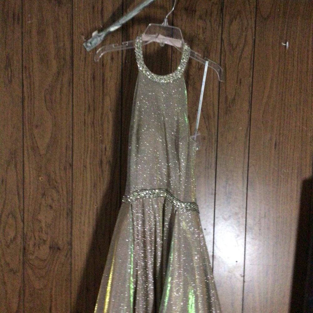 Camille la Vie Champagne halter dress SZ 0 - Picture 2 of 7